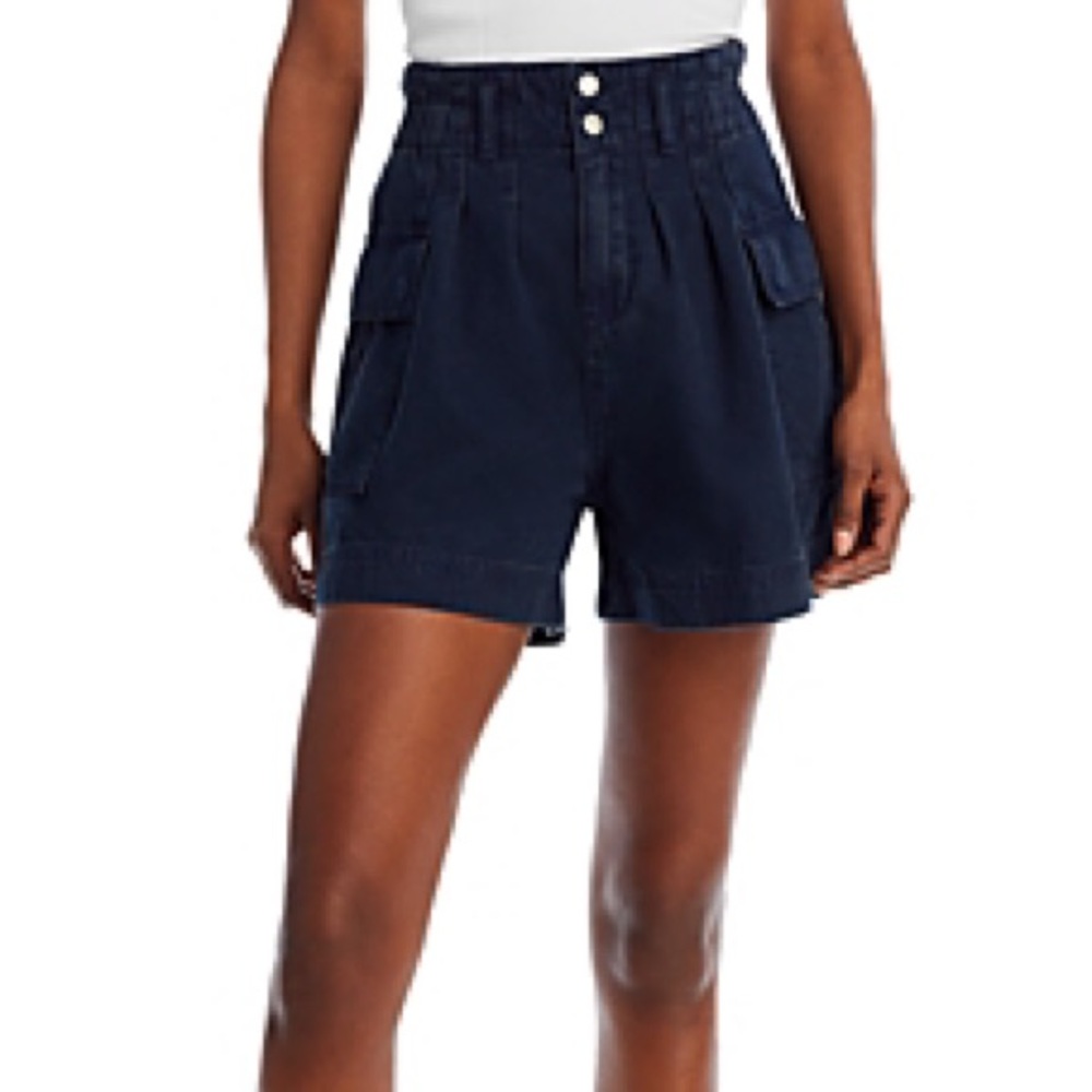 Blank NYC Cotton Blend Utility High-Waist Shorts